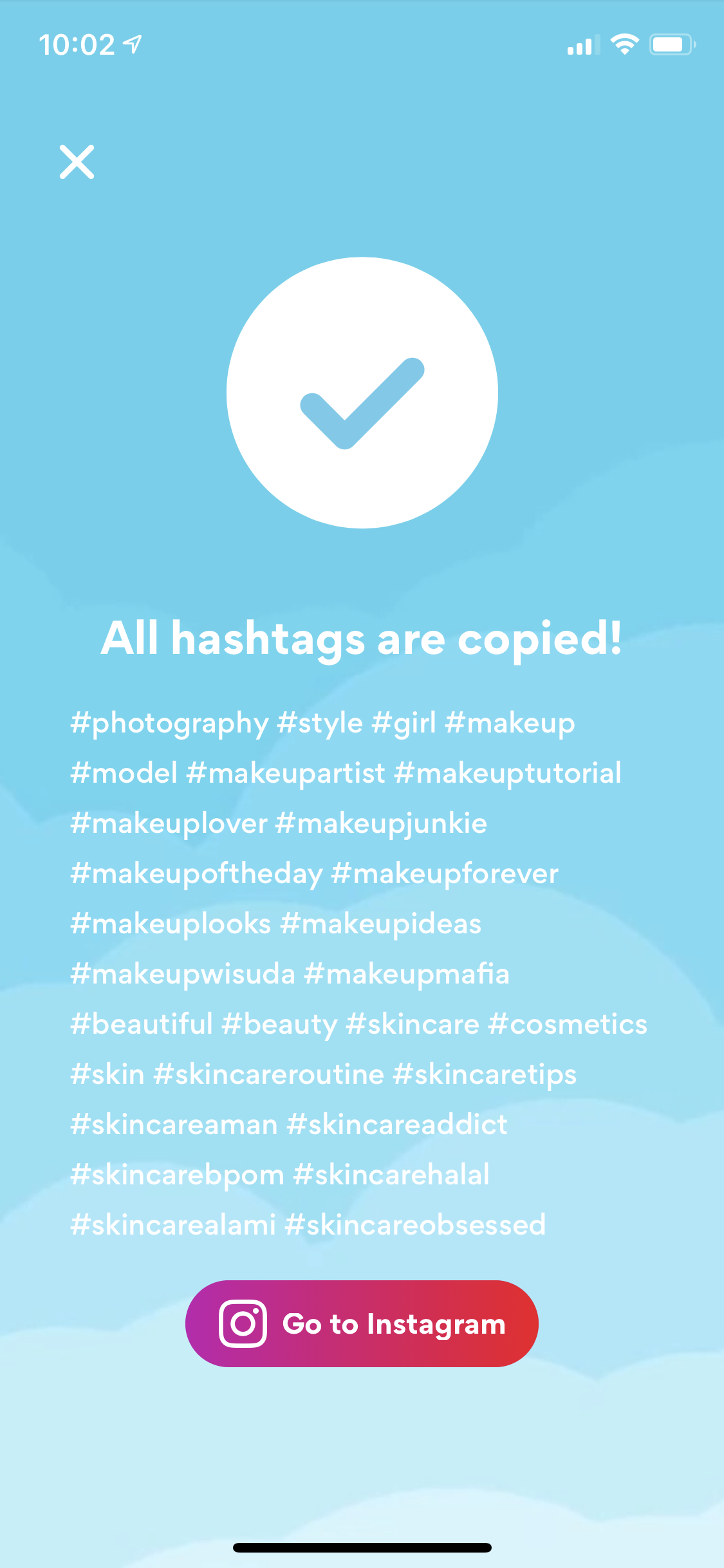 History of saved hashtag groups